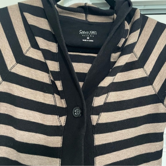 Calvin Klein Performance Quick Dry Hooded Cardigan Black Brown Size Medium - Picture 2 of 8